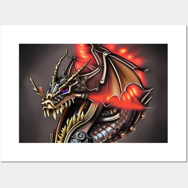 Steampunk Dragon Wall Art by BlakCircleGirl